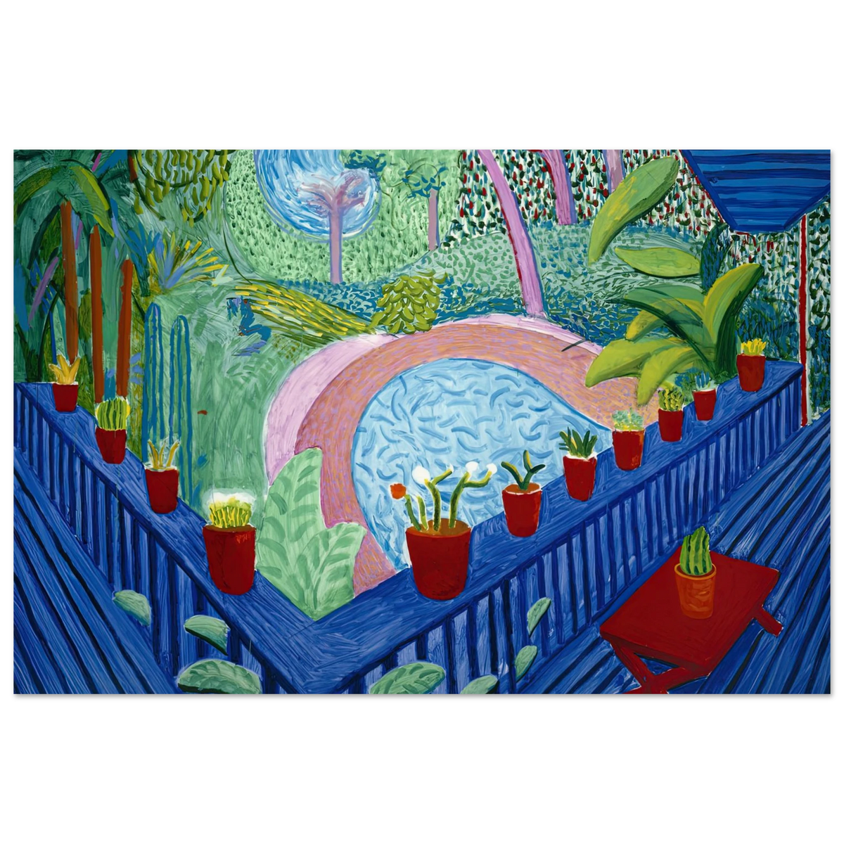 Red Pots in the Garden