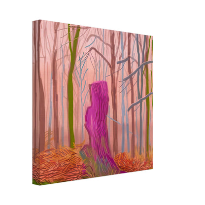 David Hockney, The Arrival of Spring (15 March), woodland path and budding trees, canvas print, 50 × 50 cm (20 × 20 in)