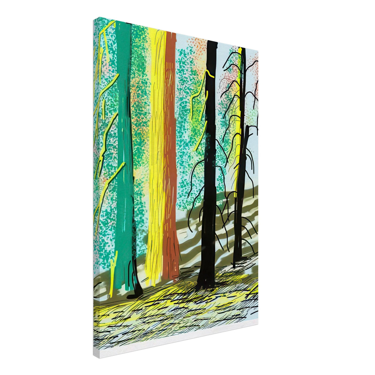 David Hockney, The Yosemite Suite, Yosemite mountains and lush green forests, canvas print, 50 × 70 cm (20 × 28 in)