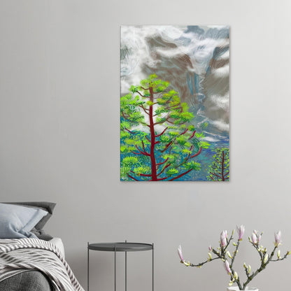 David Hockney, The Yosemite Suite, Yosemite mountains and lush green forests, canvas print