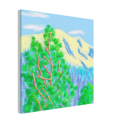 David Hockney, The Yosemite Suite, Yosemite mountains and lush green forests, canvas print, 50 × 60 cm (20 × 24 in)