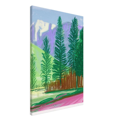David Hockney, The Yosemite Suite, Yosemite mountains and lush green forests, canvas print, 45 × 60 cm (18 × 24 in)