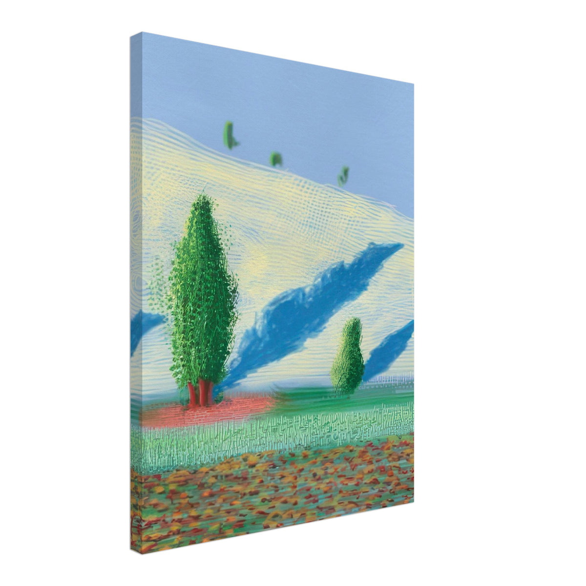 David Hockney, The Yosemite Suite, Yosemite mountains and lush green forests, canvas print, 50 × 70 cm (20 × 28 in)