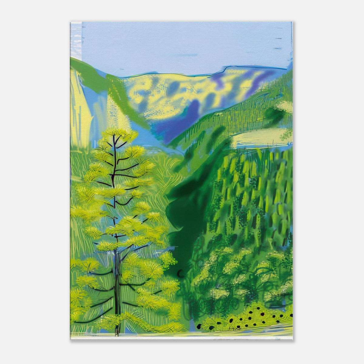 David Hockney, The Yosemite Suite, Yosemite mountains and lush green forests, canvas print