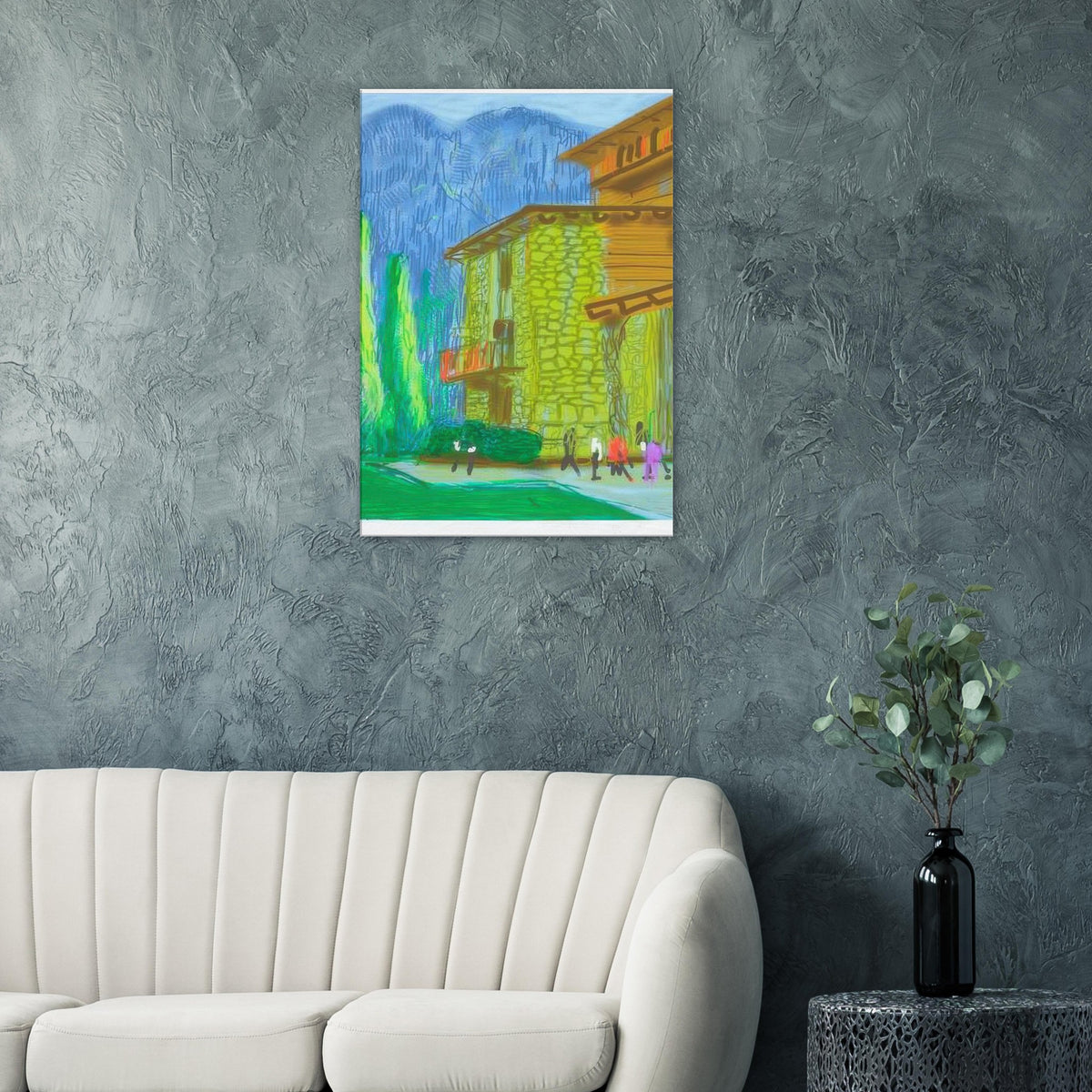 David Hockney, The Yosemite Suite, Yosemite mountains and lush green forests, canvas print