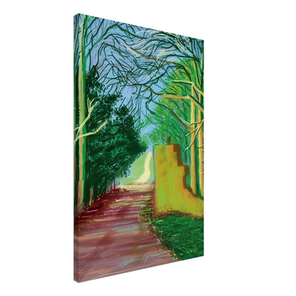 David Hockney, The Arrival of Spring (15 March), woodland path and budding trees, canvas print, 50 × 70 cm (20 × 28 in)