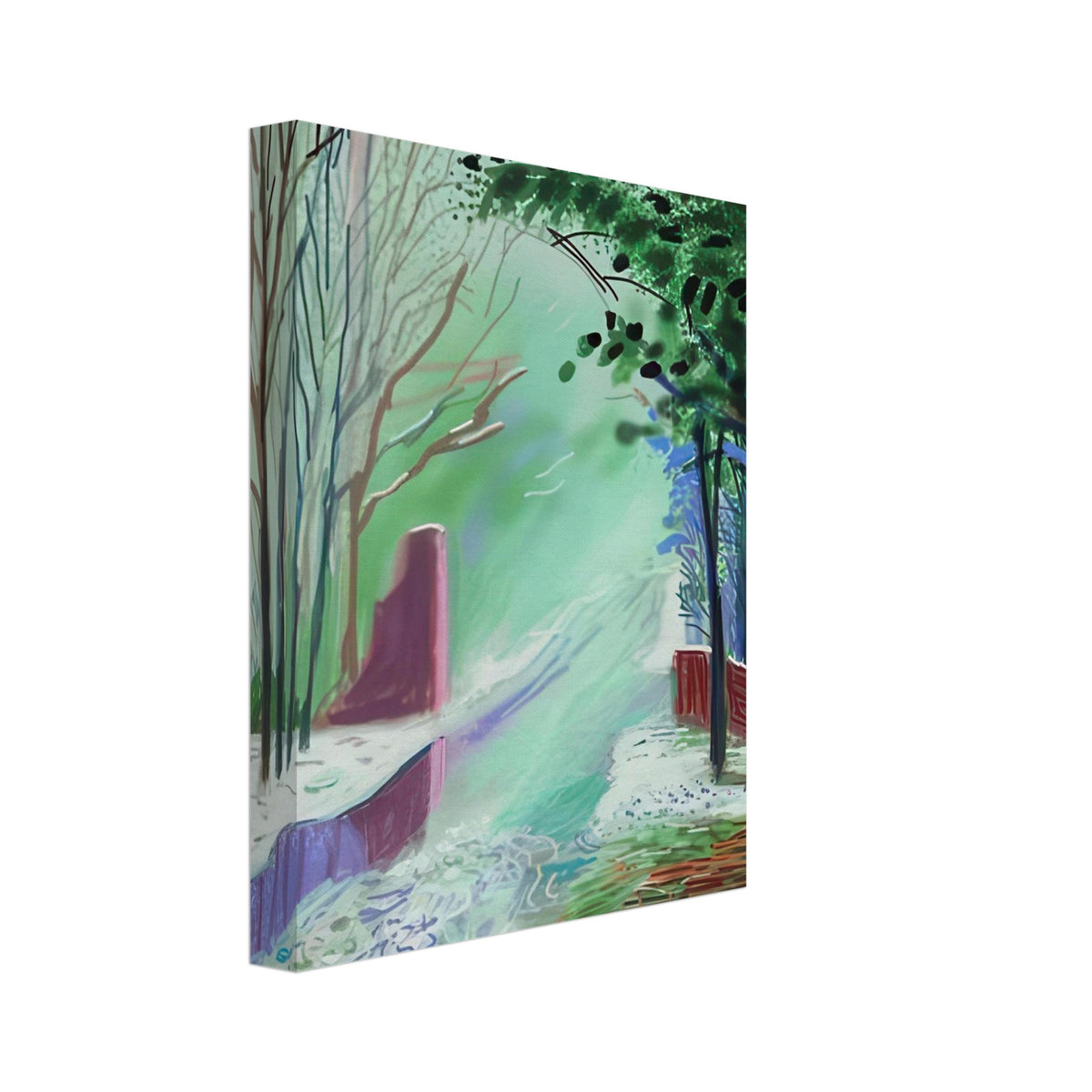 The Arrival of Spring in Woldgate, 15 March — David Hockney canvas print of a woodland path, 40 × 60 cm (16 × 24 in).