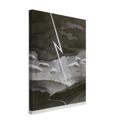 David Hockney, Lightning, monochrome valley beneath a thunderstorm, canvas print, 40 × 50 cm (16 × 20 in)