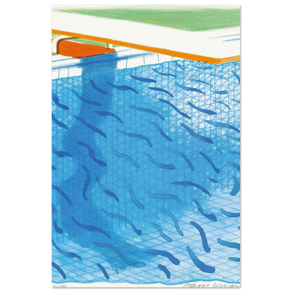 David Hockney Pool Made With Paper And Blue Ink For Book poster