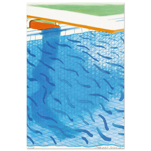 David Hockney Pool Made With Paper And Blue Ink For Book poster