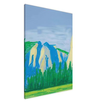David Hockney, The Yosemite Suite, Yosemite mountains and lush green forests, canvas print, 20 × 25 cm (8 × 10 in)
