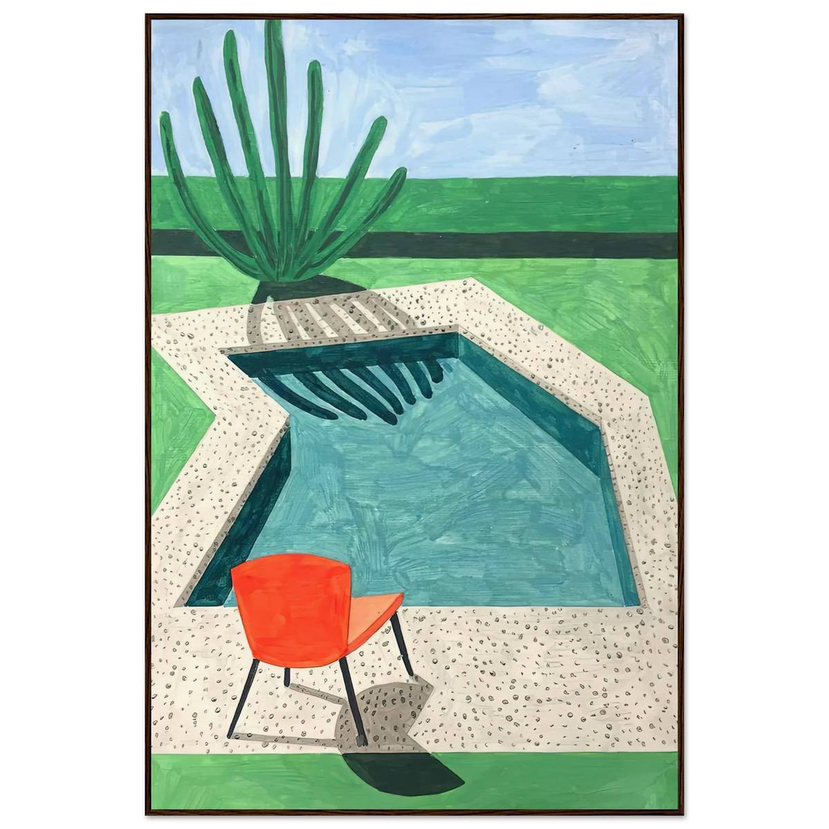 David Hockney swimming pool framed art print