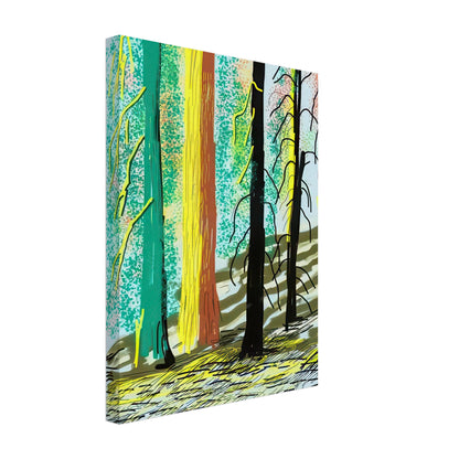 David Hockney, The Yosemite Suite, Yosemite mountains and lush green forests, canvas print, 27 × 35 cm (11 × 14 in)