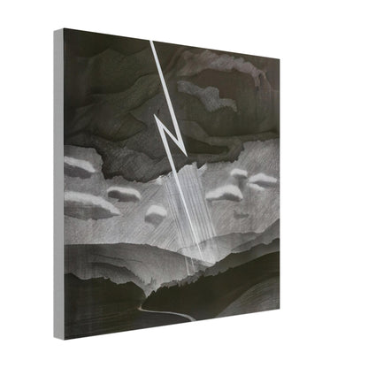 David Hockney, Lightning, monochrome valley beneath a thunderstorm, canvas print, 40 × 40 cm (16 × 16 in)