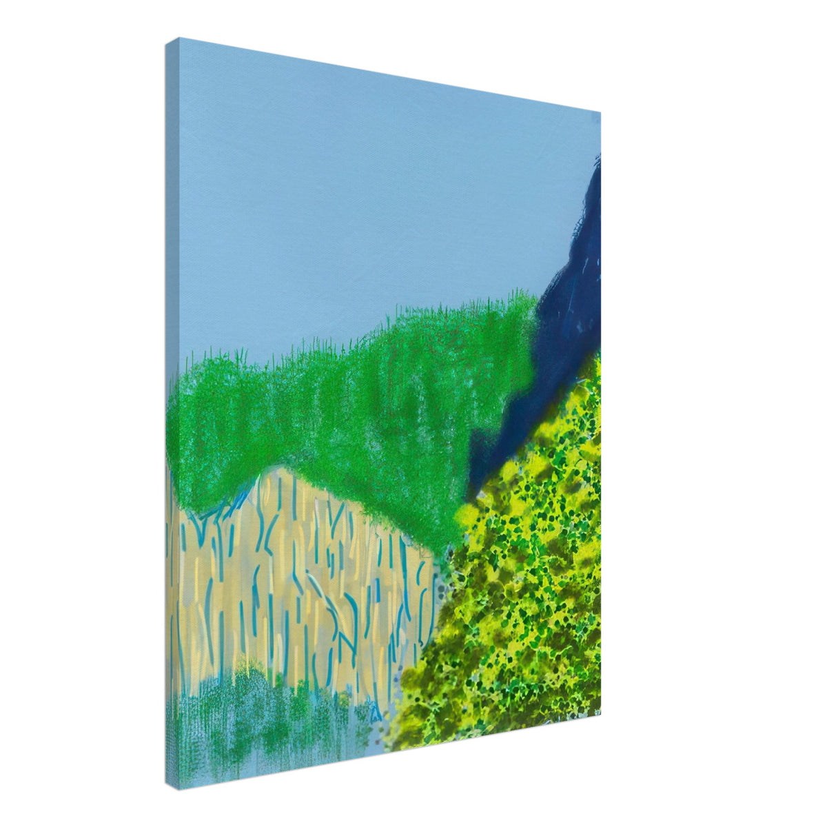 David Hockney, The Yosemite Suite, Yosemite mountains and lush green forests, canvas print, 60 × 75 cm (24 × 30 in)
