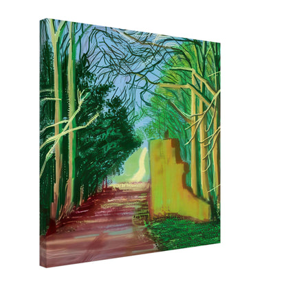 David Hockney, The Arrival of Spring (15 March), woodland path and budding trees, canvas print, 60 × 75 cm (24 × 30 in)