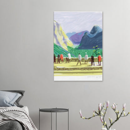 David Hockney, The Yosemite Suite 15, mountains and lush green forest, canvas print