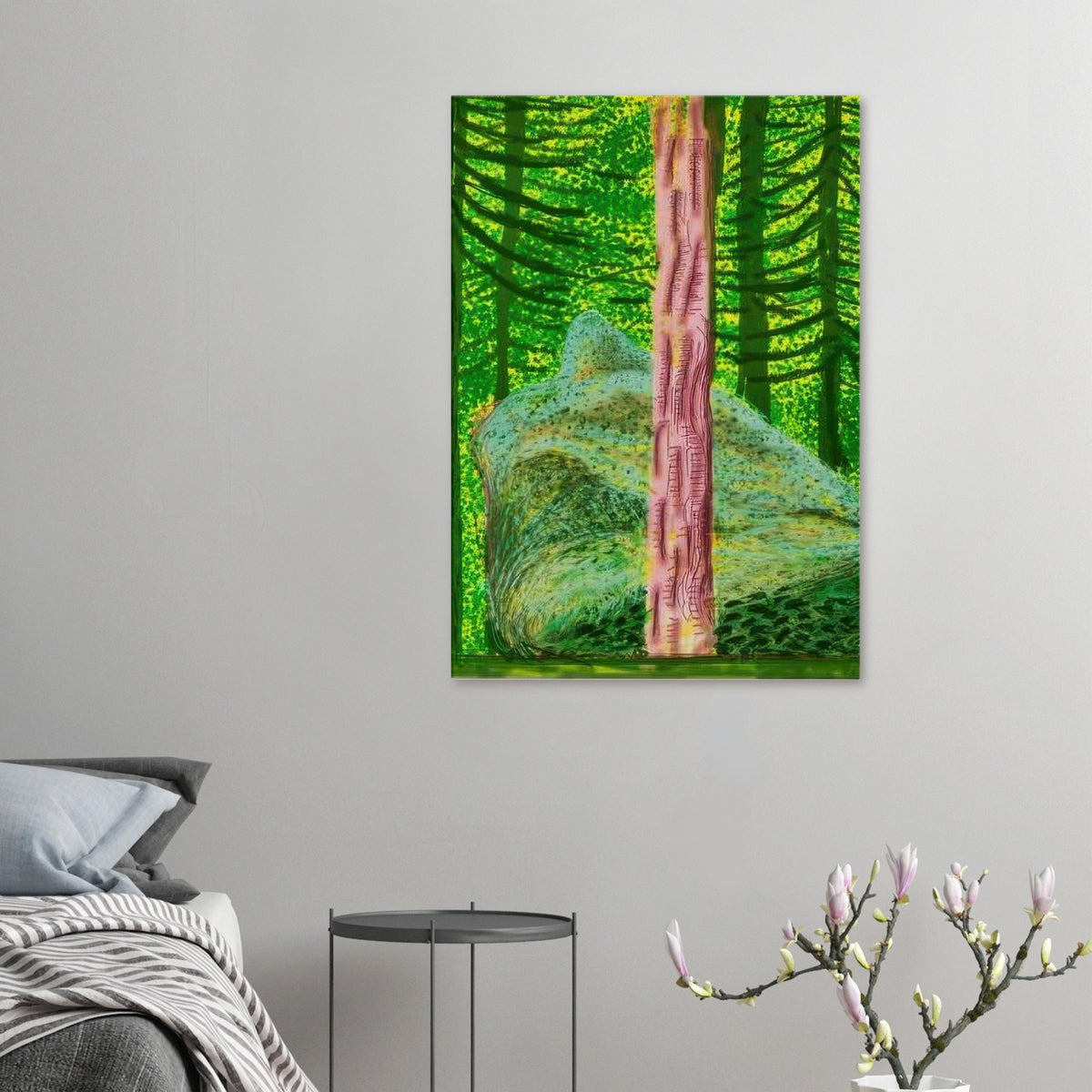 David Hockney, The Yosemite Suite, Yosemite mountains and lush green forests, canvas print