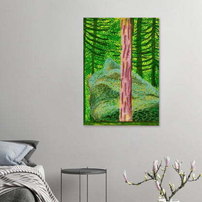 David Hockney, The Yosemite Suite, Yosemite mountains and lush green forests, canvas print