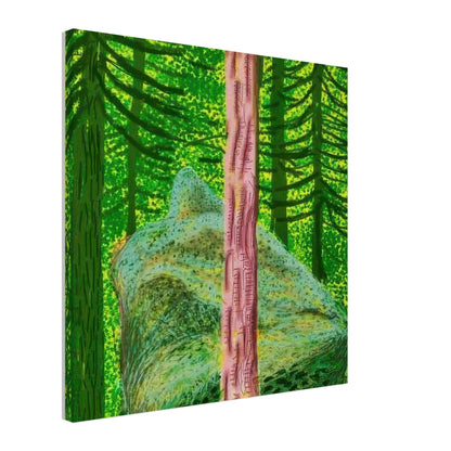 David Hockney, The Yosemite Suite, Yosemite mountains and lush green forests, canvas print, 60 × 60 cm (24 × 24 in)