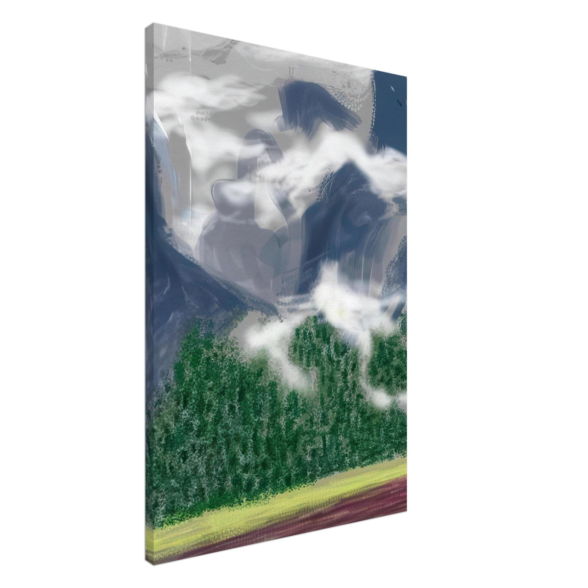David Hockney, The Yosemite Suite, Yosemite mountains and lush green forests, canvas print, 70 × 100 cm (28 × 40 in)