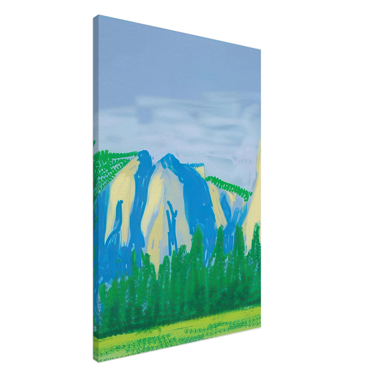 David Hockney, The Yosemite Suite, Yosemite mountains and lush green forests, canvas print, 50 × 75 cm (20 × 30 in)