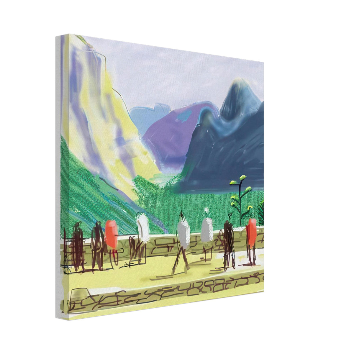 David Hockney, The Yosemite Suite 15, mountains and lush green forest, canvas print, 45 × 60 cm (18 × 24 in)