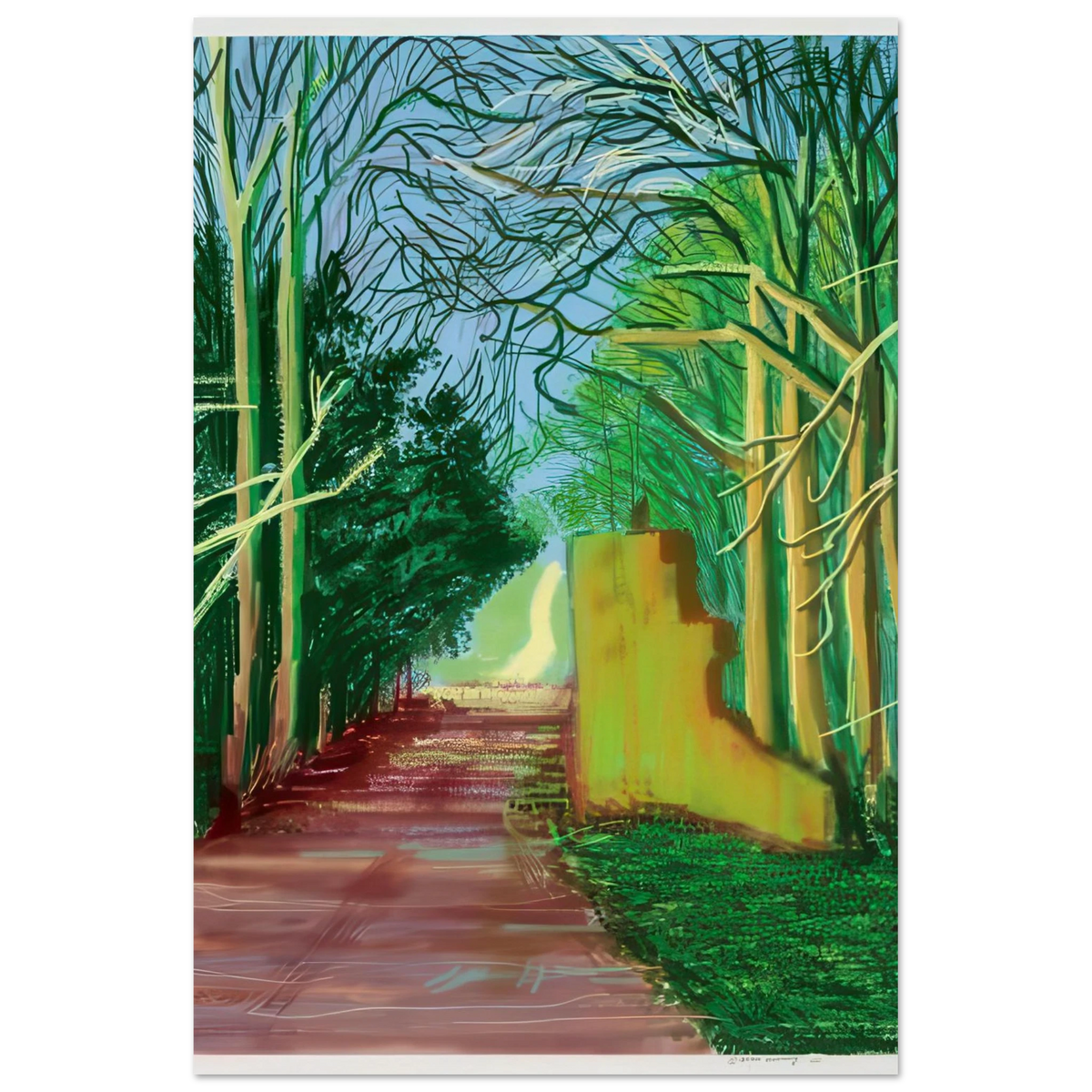 The Arrival Of Spring In Woldgate, East Yorkshire In 2011 (twenty eleven) - 19 March - Signed Print by David Hockney Poster