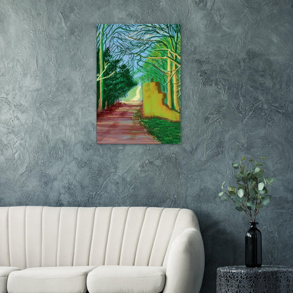 David Hockney, The Arrival of Spring (15 March), woodland path and budding trees, canvas print