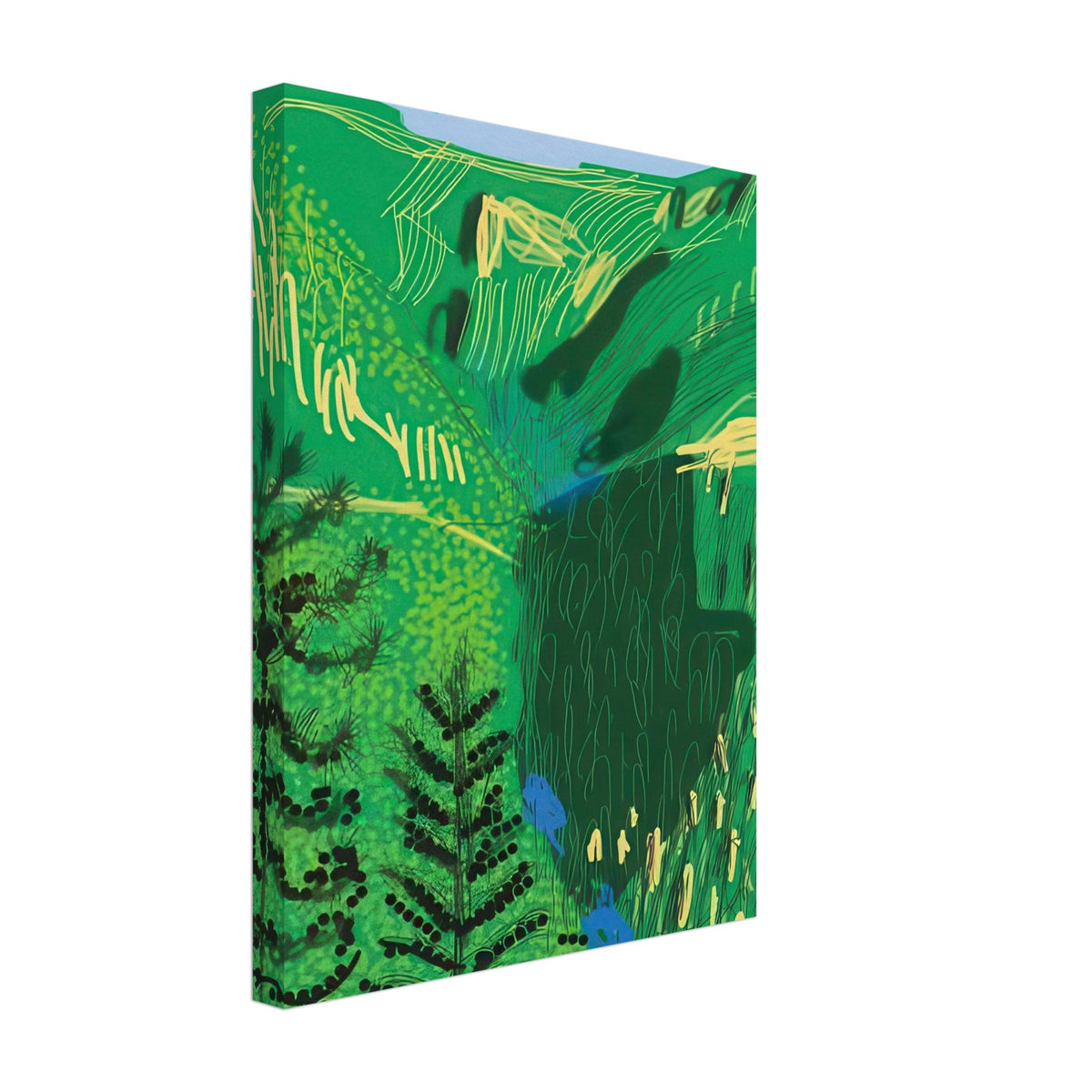 David Hockney, The Yosemite Suite, Yosemite mountains and lush green forests, canvas print, 30 × 40 cm (12 × 16 in)