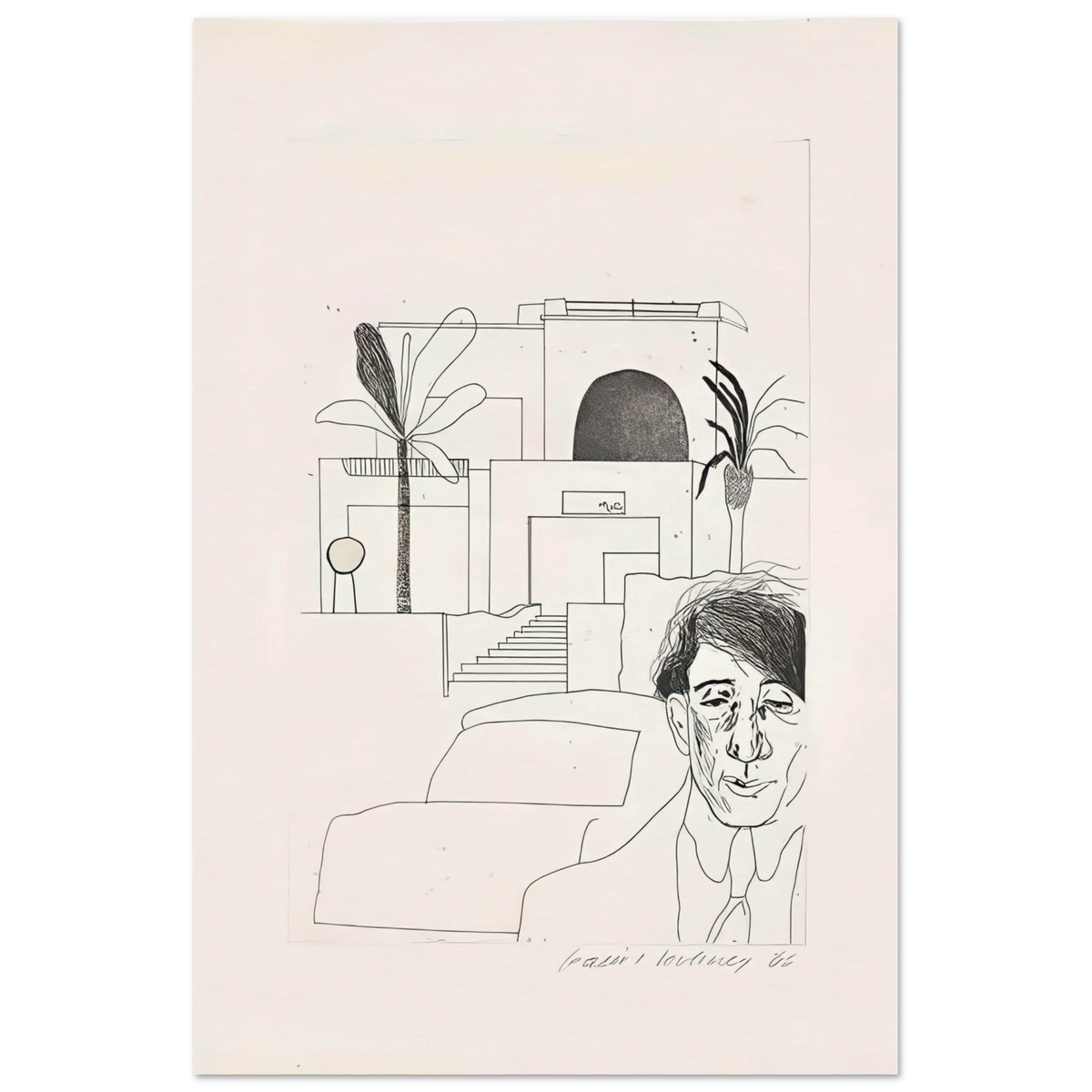 Illustrations For Fourteen Poems by C.P. Cavafy Edition A (complete set) - Signed Print by David Hockney Poster