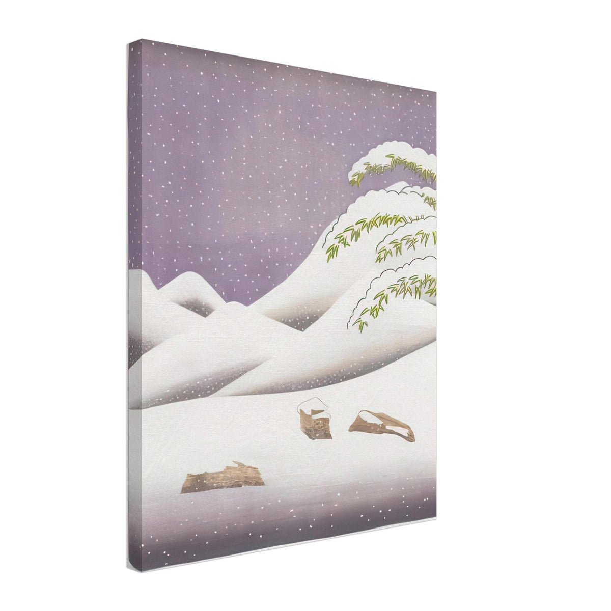 David Hockney, Snow, rolling snowy hills and snow-covered branches, canvas print, 30 × 40 cm (12 × 16 in)