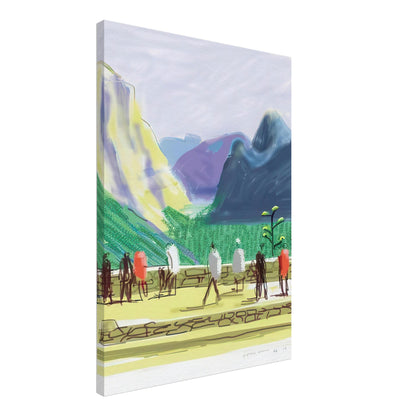 David Hockney, The Yosemite Suite 15, mountains and lush green forest, canvas print, 50 × 70 cm (20 × 28 in)