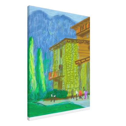 David Hockney, The Yosemite Suite, Yosemite mountains and lush green forests, canvas print, 60 × 60 cm (24 × 24 in)