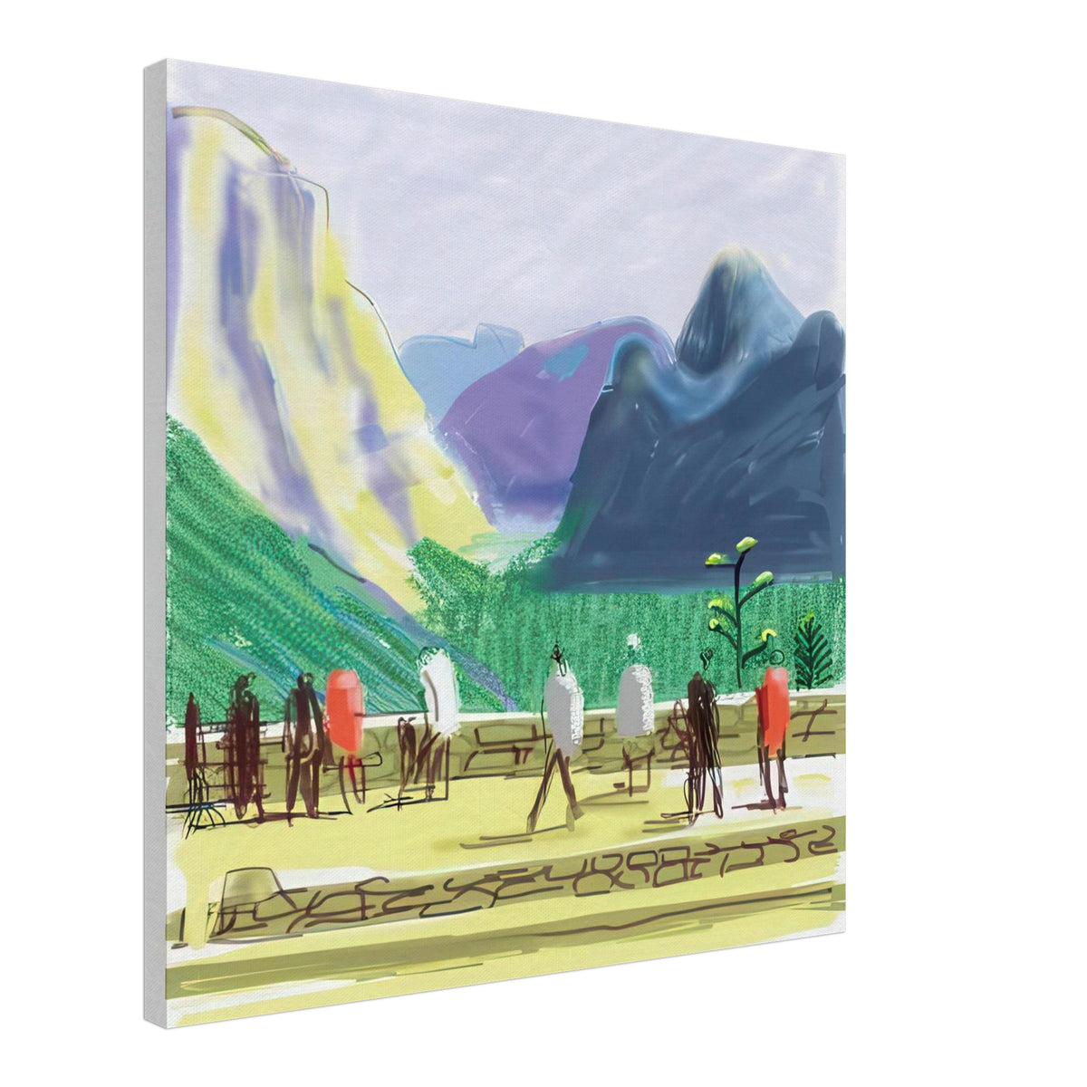 David Hockney, The Yosemite Suite 15, mountains and lush green forest, canvas print, 50 × 60 cm (20 × 24 in)