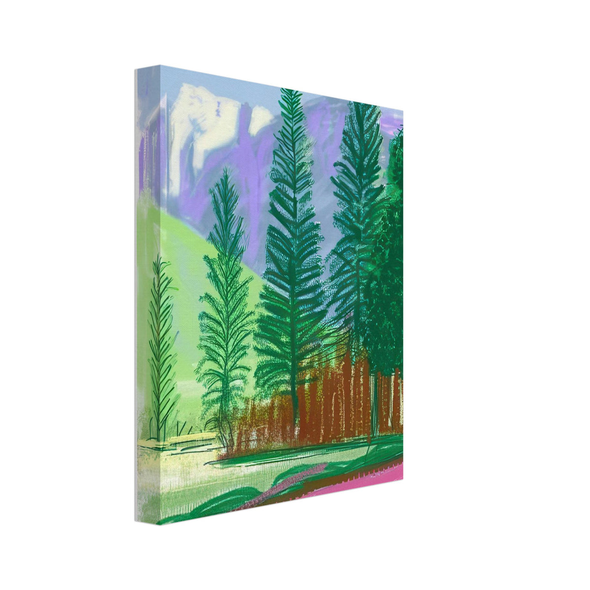 David Hockney, The Yosemite Suite, Yosemite mountains and lush green forests, canvas print, 70 × 100 cm (28 × 40 in)