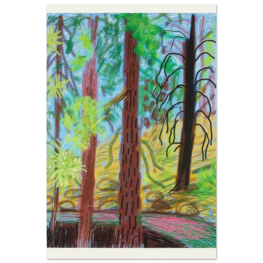 David Hockney, The Yosemite Suite 6, lush trees and dense foliage, poster, 60 × 90 cm (24 × 36 in)