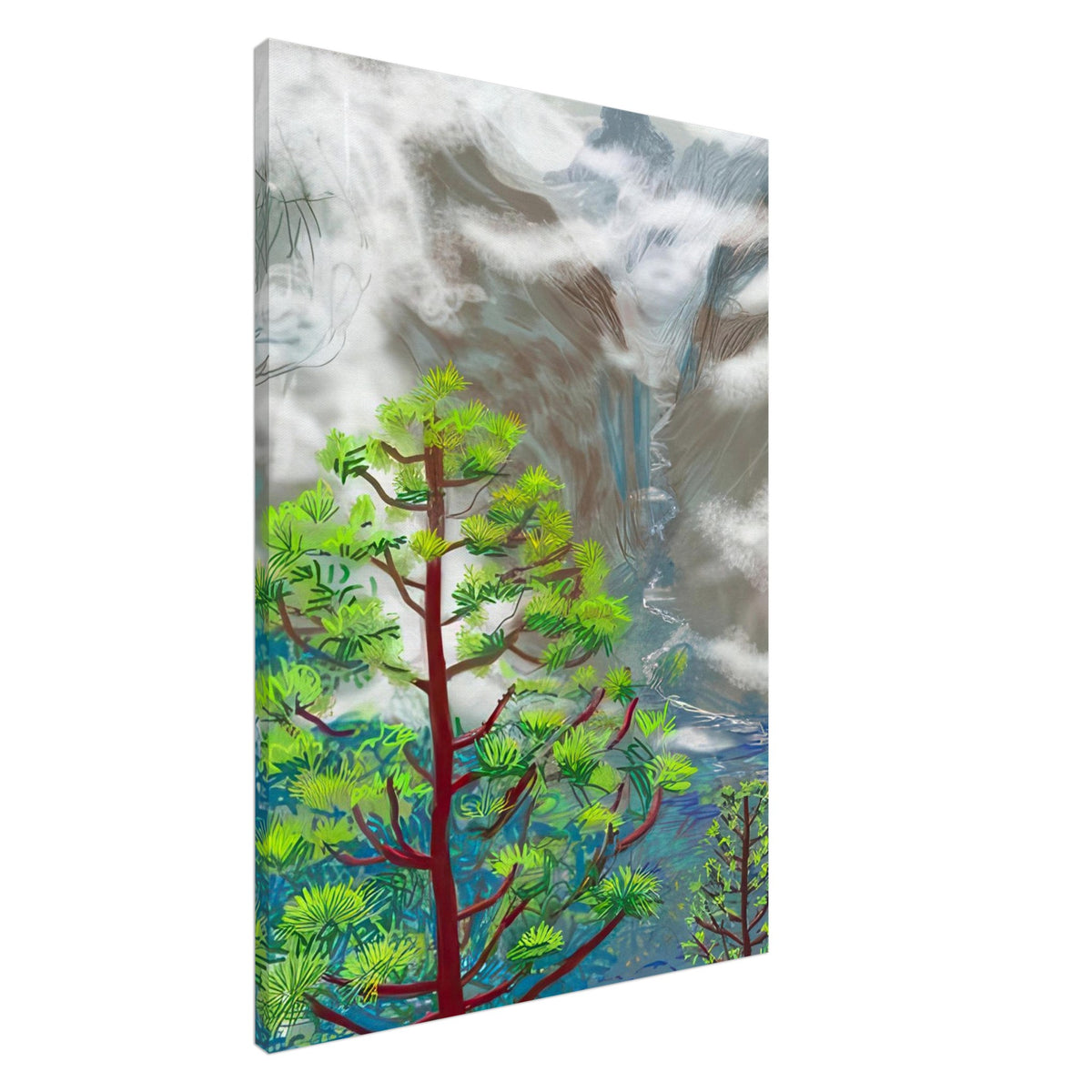 David Hockney, The Yosemite Suite, Yosemite mountains and lush green forests, canvas print, 20 × 25 cm (8 × 10 in)