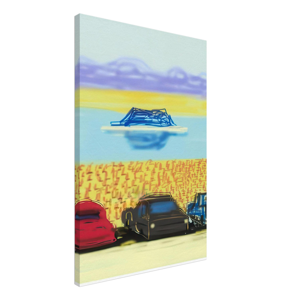 David Hockney, The Yosemite Suite, Yosemite mountains and lush green forests, canvas print, 50 × 50 cm (20 × 20 in)