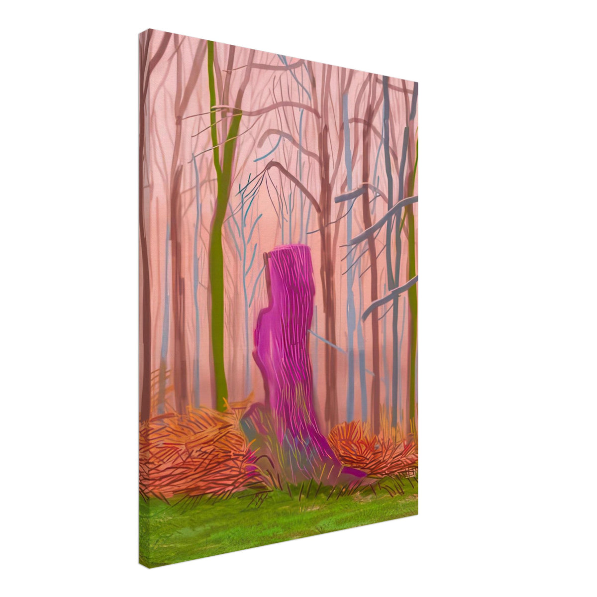 David Hockney, The Arrival of Spring (15 March), woodland path and budding trees, canvas print, 40 × 60 cm (16 × 24 in)