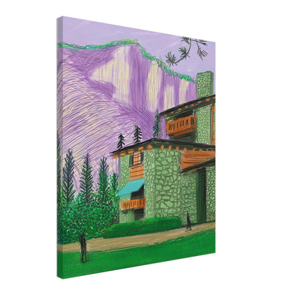 David Hockney, The Yosemite Suite, Yosemite mountains and lush green forests, canvas print, 60 × 60 cm (24 × 24 in)