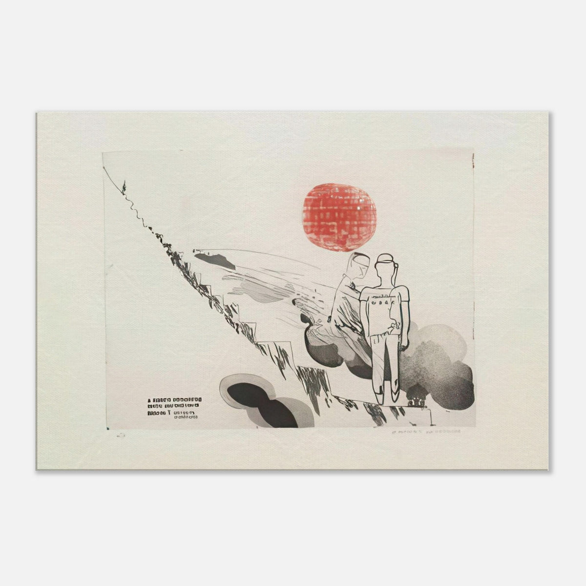 Meeting The Other People by David Hockney, canvas print showing figures meeting in an expressive composition from A Rake’s Progress.