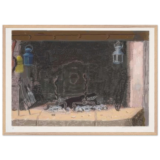 No Fire by David Hockney 70x100 cm / 28x40″ inches Framed Art Print – Black Wooden Frame