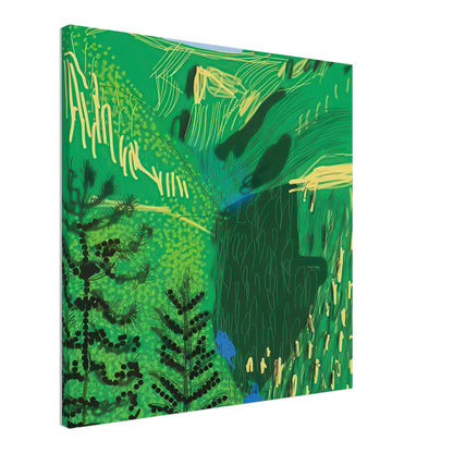David Hockney, The Yosemite Suite, Yosemite mountains and lush green forests, canvas print, 40 × 60 cm (16 × 24 in)