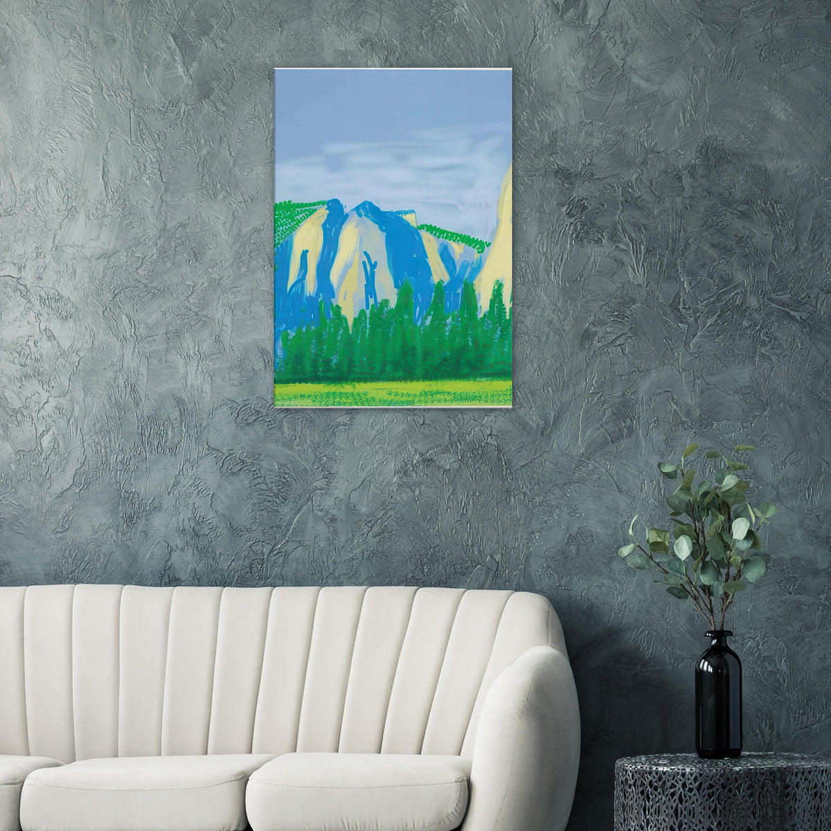 David Hockney, The Yosemite Suite, Yosemite mountains and lush green forests, canvas print