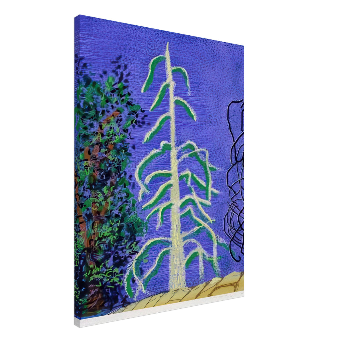 David Hockney, The Yosemite Suite, Yosemite mountains and lush green forests, canvas print, 60 × 80 cm (24 × 32 in)