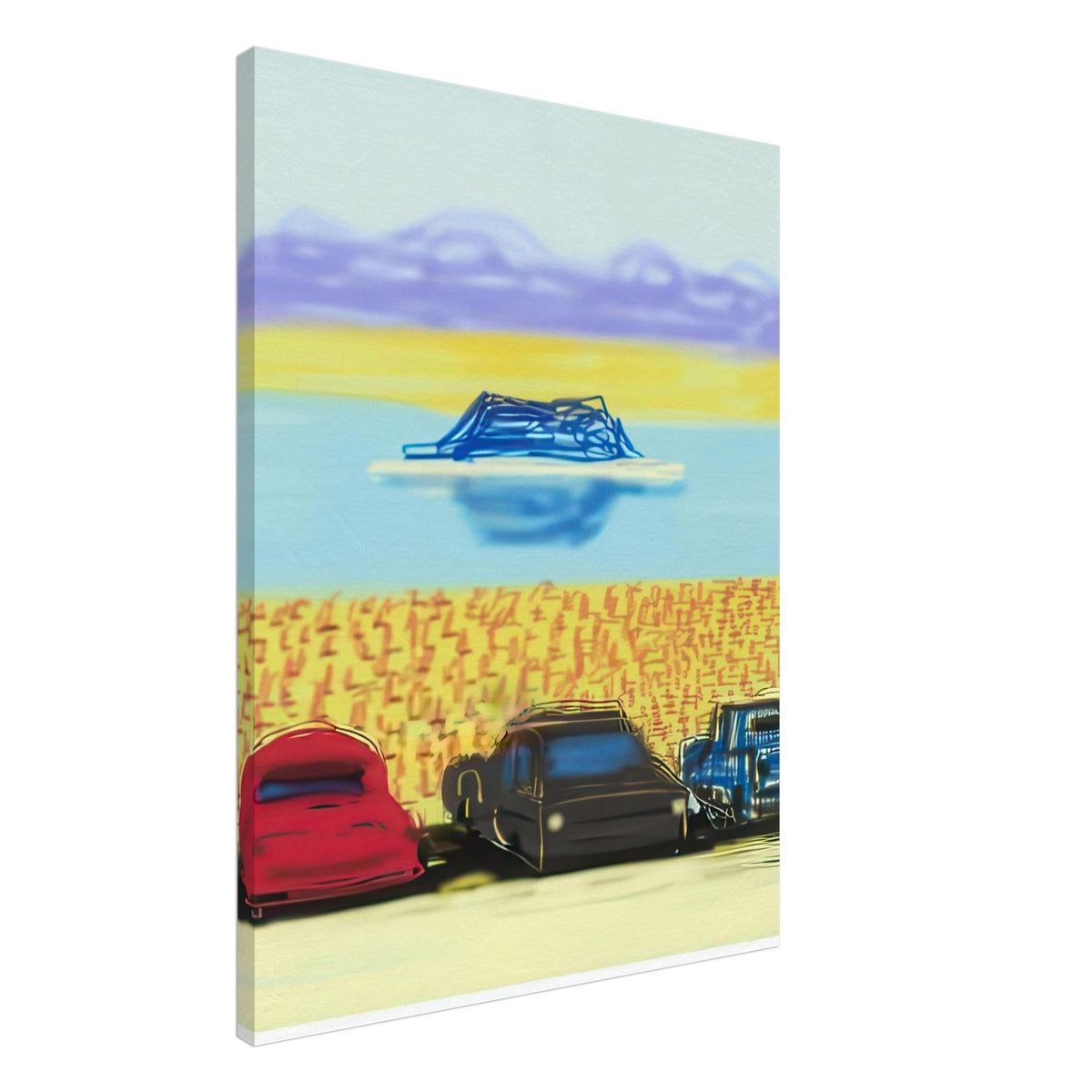 David Hockney, The Yosemite Suite, Yosemite mountains and lush green forests, canvas print, 30 × 30 cm (12 × 12 in)