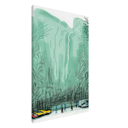 David Hockney, The Yosemite Suite, Yosemite mountains and lush green forests, canvas print, 40 × 60 cm (16 × 24 in)