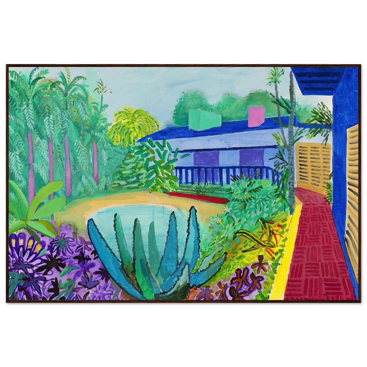 David Hockney Garden with Blue Terrace framed art print