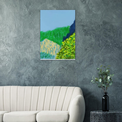 David Hockney, The Yosemite Suite, Yosemite mountains and lush green forests, canvas print